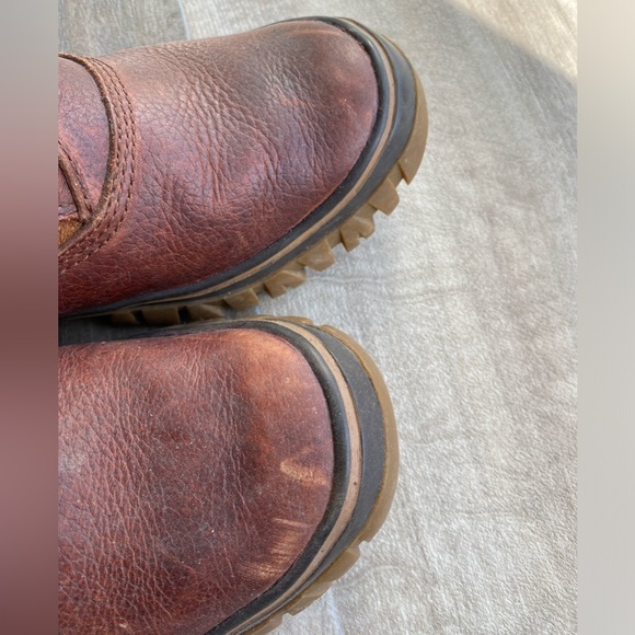 Vintage Cougar Corvair Leather & Suede Chunky Heel Boots - Picture 7 of 8